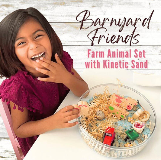 Barnyard Friends, Farm Animal Set with Kinetic Sand - BIG FRENCHIES