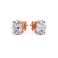 Classic Four Prong Oval Diamond Solitaire Stud Earrings (1.00 Ct - 10.00 Ct)