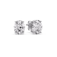Classic Four Prong Oval Diamond Solitaire Stud Earrings (1.00 Ct - 10.00 Ct)