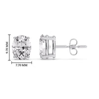 Classic Four Prong Oval Diamond Solitaire Stud Earrings (1.00 Ct - 10.00 Ct)