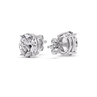 Classic Four Prong Oval Diamond Solitaire Stud Earrings (1.00 Ct - 10.00 Ct)