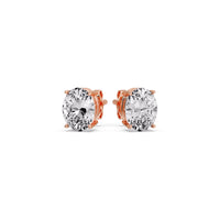 Classic Four Prong Oval Diamond Solitaire Stud Earrings (1.00 Ct - 10.00 Ct)