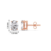 Classic Four Prong Oval Diamond Solitaire Stud Earrings (1.00 Ct - 10.00 Ct)