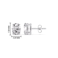 Classic Four Prong Oval Diamond Solitaire Stud Earrings (1.00 Ct - 10.00 Ct)