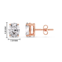 Classic Four Prong Oval Diamond Solitaire Stud Earrings (1.00 Ct - 10.00 Ct)