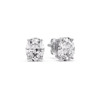 Classic Four Prong Oval Diamond Solitaire Stud Earrings (1.00 Ct - 10.00 Ct)