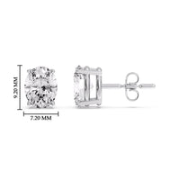 Classic Four Prong Oval Diamond Solitaire Stud Earrings (1.00 Ct - 10.00 Ct)