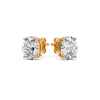 Classic Four Prong Oval Diamond Solitaire Stud Earrings (1.00 Ct - 10.00 Ct)