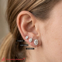 Classic Four Prong Oval Diamond Solitaire Stud Earrings (1.00 Ct - 10.00 Ct)