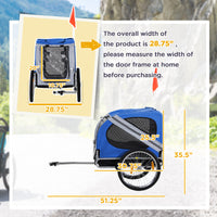 Dog Bike Trailer, Pet Wagon Bicycle Trailer with Easy Folding Cart Frame, 20" Large Rubber Wheels, 3 Entrances, Mesh Scr