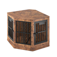 Corner Dog Crate Furniture Modern Indoor Dog Cage Decorative Pet House TV Stand For Medium And Large Sized Dogs Brown