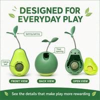 Avocado-Shaped Cat Tumbler Toy Interactive Wobble Toy That Self-Rights Includes Replaceable Feather & Catnip Ball Indoor