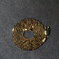 14k Yellow Gold Diamond-Cut Alternating Bead Chain 1.5mm
