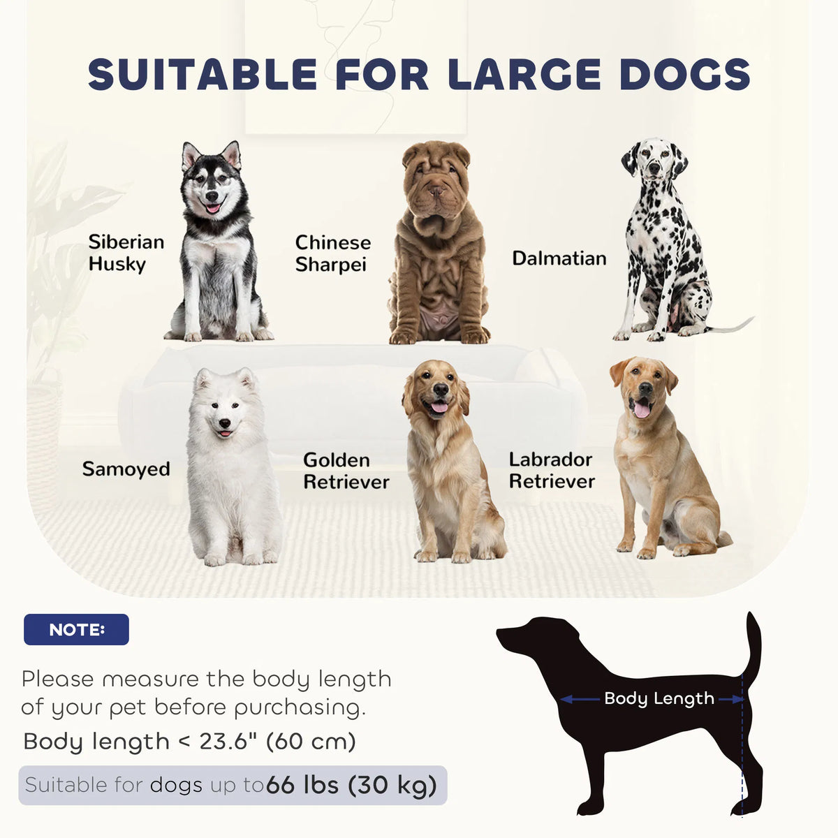 Washable Dog Sofa for Large Dogs, Elevated Pet Couch with Anti-slip Foot Pads, Dark Grey