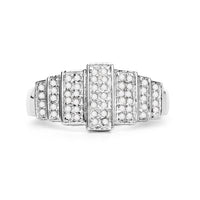 14K White Gold Plated 0.26 Carat Genuine White Diamond .925 Sterling Silver Ring