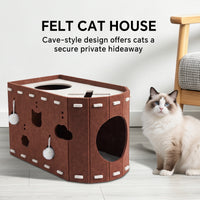 X-shaped Cat Bed - Dark Brown And Light Brown Colors