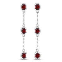 2.70 Carat Genuine Garnet .925 Sterling Silver Earrings
