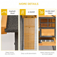 Wood-Metal Large Rabbit Hutch Bunny Cage Pet House Small Animal Habitat with Slide-Out Tray, Lockable Door, Water-Resist