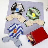 Pet Dog Hoodie With Twenty Five Stripes Casual Style Set