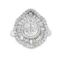 Genuine Cubic Zirconia Ring Sterling Silver