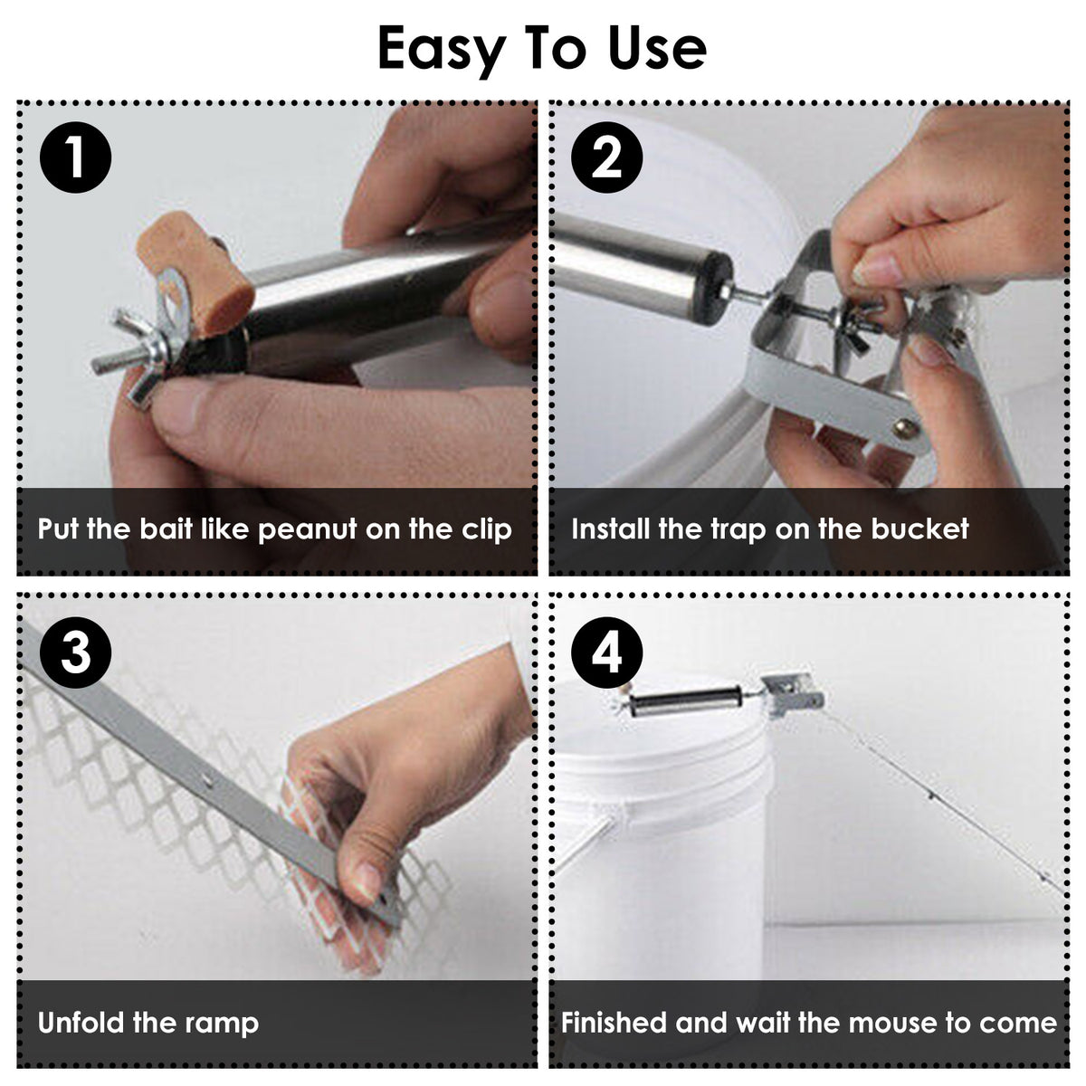 Rolling Mouse Trap With 19.69in Mesh Ramp, Humane Galvanized Metal Rat Trap, Reusable Catch Multiple Mice, Easy To Clean