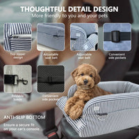 Center Console Dog Car Seat for Small Dogs – Comfort Travel Carrier Bed