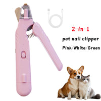2 In 1 Pet Nail Clippers With Led Light Dog Cat Special Blood Line Scissors Multifunction Animals Paw Nail Trimmer Pet S
