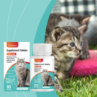Cat Probiotic Supplement Tablets, Gut & Digestive Health Support With Vitamin B2 & Selenium, Immune, Skin & Vision Care,