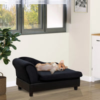 Luxury Dog Bed For Small Dogs, Hidden Storage, 3 In Foam Cushion, Modern Pet Sofa, Black