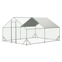 Large Metal Chicken Coop, Walk-in Chicken Run, Galvanized Wire Poultry Chicken Hen Pen Cage, Rabbits Duck Cages With Wat