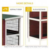 54 2-Story Large Rabbit Hutch Bunny Cage Pet House Small Animal Habitat With Lockable Doors
