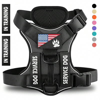 Reflective Breathable Solid Color Polyester Dog Strap