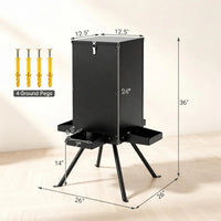 14 Gallon Gravity Deer Feeder 50-90 LBS Capacity Galvanized Coated Steel Wildlife Game Feeder with 4 Feeding Trays Locka