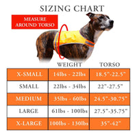 Lightweight Dog Vest L Size Mid-Back Coverage 36.75 in Chest x 26 in Neck Orange