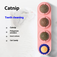 4 In 1 Rotating Catnip Silver Vine Ball Teeth Cleaning Acne Prevention Digestive Health Wall Stick On Toy Edible Safe Ma