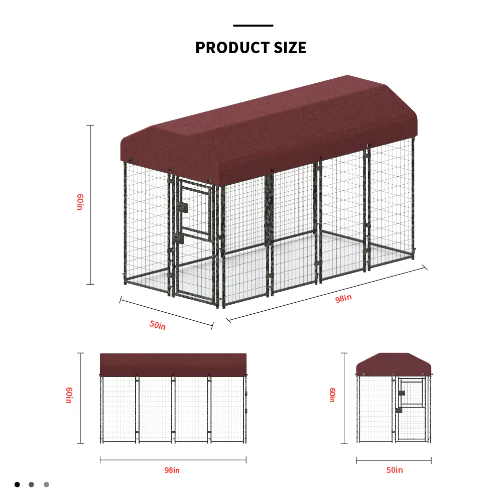 12 Pieces Square Tube Wire Running Cage Black Running Cage Single Door