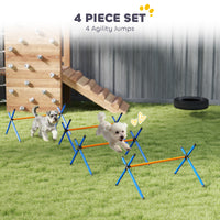 4 Pieces Dog Agility Equipment, Dog Agility Course Backyard Set with Adjustable Height Jump Bars and Carry Bag