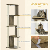 Corner Modern Cat Tree Tall For Climbing, Large Multilevel Cat Tower With Scratching Posts, Small-Fit Kitten Tower With 
