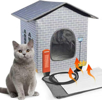 Elevated Heated Cat House for Indoor & Outdoor Use – 2 Sizes