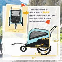 2-in-1 Dog Bike Trailer Pet Stroller Carrier For Large Dogs With Hitch, Quick-release Wheels, Foot Support, Pet Bicycle 