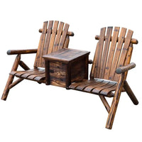 Wooden Chair Loveseat with Inset Ice Bucket Garden chairs/courtyard chairs