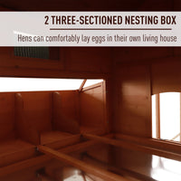 136.5" Chicken Coop Wooden Large Chicken House Deluxe Rabbit Hutch Lockable Poultry Hen Cage Backyard with Nesting Box a