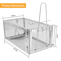 Humane Live Animal Trap, Galvanized Steel Mouse Cage Trap With Sensitive Gravity Pedal, Escape-Proof Design, Reusable Ro