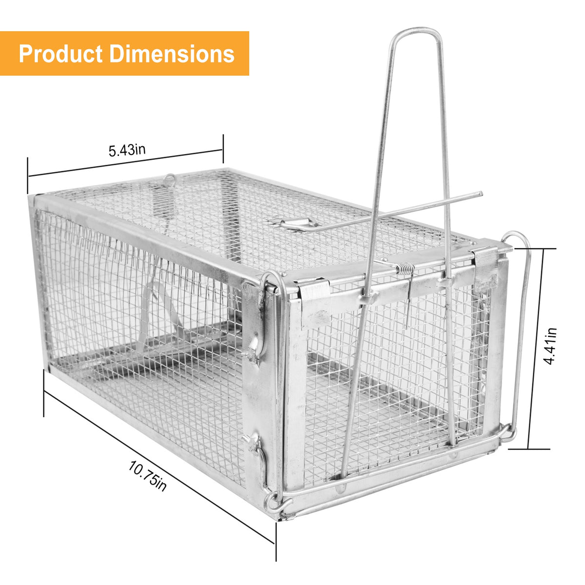 Humane Live Animal Trap, Galvanized Steel Mouse Cage Trap With Sensitive Gravity Pedal, Escape-Proof Design, Reusable Ro