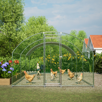 Large Chicken Coop Metal Chicken Track With Waterproof And UV Cover, Dome Shape Walk-In Fence Chicken Coop For Outdoor A