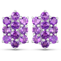 6.80 Carat Genuine Amethyst .925 Sterling Silver 3 Piece Jewelry Set (Ring, Earrings, and Pendant w/ Chain)
