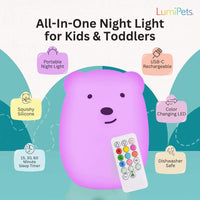 LumiPets® Benny the Bear- Children's Touch Night Light - BIG FRENCHIES