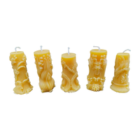Modern Botanical Beeswax Candle Set of 5