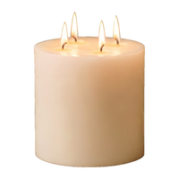 6x6" White Beeswax Pillar Candle