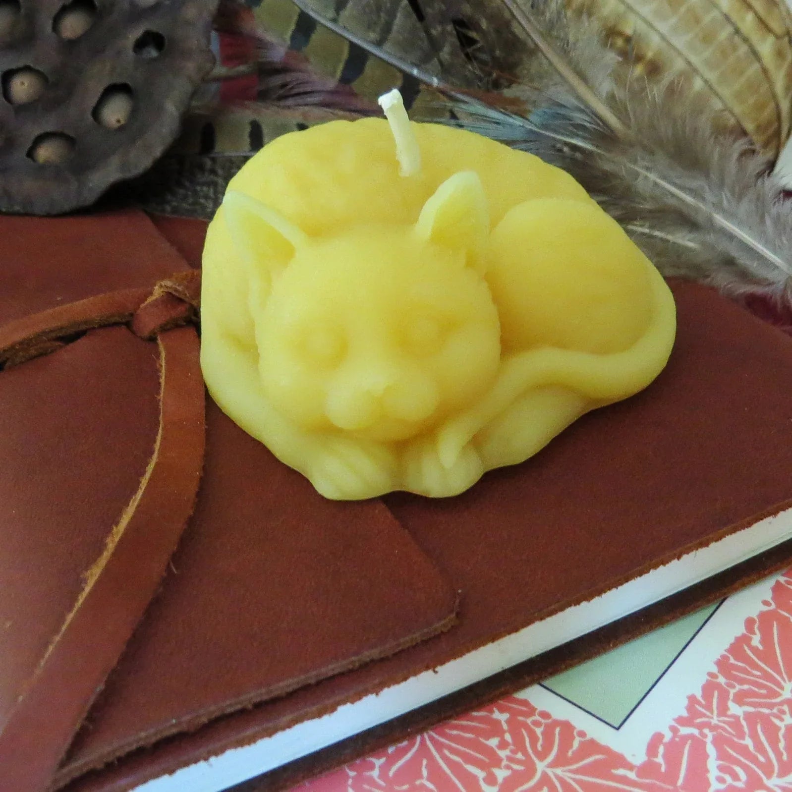 Sleepy Cat Beeswax Candle - BIG FRENCHIES